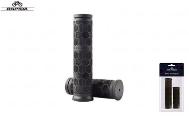 Рукоятки руля (грипсы, комплект) 125/92 мм, под грипшифт, HL-G187, RAPIDA (черный, УТ00031924)