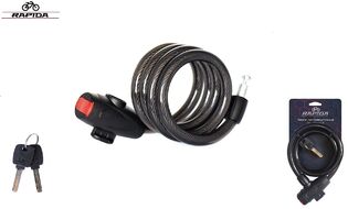Замок противоугонный, 12 х 1200 мм, трос в пластик. оболочке, 2 ключа, блистер, RP-8241, RAPIDA