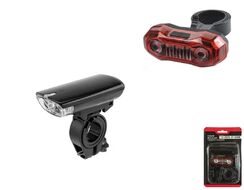 Фонари, комплект (LED перед.+зад.) JY-7021/JY-6088, 2/5 LED, 3 реж. раб., блистер