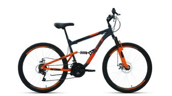 ALTAIR MTB FS 26 2.0 disc (26" 18 ск. рост 18") 2020-2021, темно-серый/оранжевый, RBKT1F16