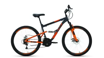 ALTAIR MTB FS 26 2.0 disc (26" 18 ск. рост. 16") 2020-2021, темно-серый/оранжевый, RBKT1F1