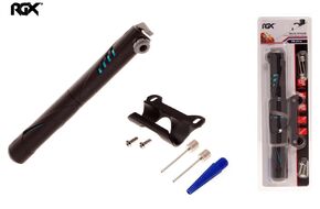 Насос компактный (ручной) RGX, Алюминиевый, 201 мм, телескопич., универсальный, AV/FV/SV, к-кт переходн., 120Psi/8,3Bar (черный/синий)