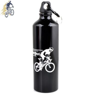 Бутылочка велосипедиста алюминиевая, 750 мл, с карабином (черный, RWBDM34D0001)
