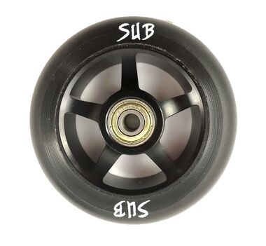 Колесо для трюкового самоката, 100мм, фрезер. алюм, с подш., ABEC7, SUB (черный, 00-180100) #1