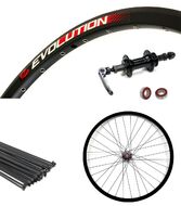 Колесо в сборе 26" заднее алюминиевая втулка WZ-A282RQ дисковая (6 винтов) на промподшипниках под трещетку, эксцентрик, черные спицы, пистонированый двустеночный обод EVOLUTION (AlexRims) УТ00020762