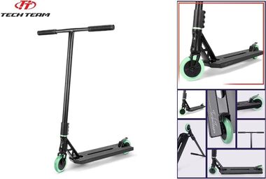 Самокат трюковый Tech Team Zorg PRO, черный/морская волна (NN006786)