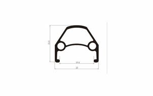 Колесо в сборе 20" Заднее, GJ-FL-021, 3/8 (гайка), V-Brake, Под трещётку 6/7 ск., Двустеночный, FWD