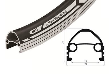 Обод 26" алюминиевый двустеночный не пистонированный с защитной полосой, 36 отв., 14G, GJD-26C (черный, УТ00020921)