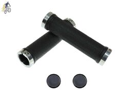 Рукоятки руля (грипсы, комплект), 130мм, Two Sides Lock Alu, SR-70, MEET (черный/серебро, RGRSR7000001)
