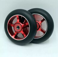 Колесо д/экстрим. самоката, 110 мм, алюминиевое, KMS, с подшипниками (черный/красный, FWD110AL-RED)