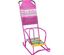 Органайзер для санок (крепление к ручке) 1/5 (вязаный розовый, ОС1)