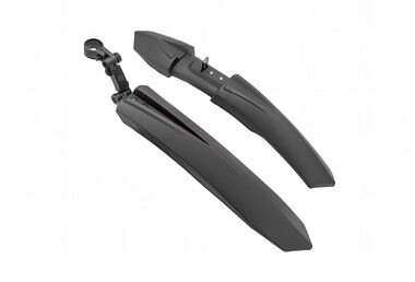 Комплект крыльев широких (полуфэт), 24"-26", переднее- на бустер вилки, заднее- на подседельный штырь (черный, XGNB-063-0)