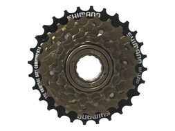 Трещотка, 6 ск., SHIMANO, MF-TZ20, 14-28, (коричневый, AMFTZ206428T)