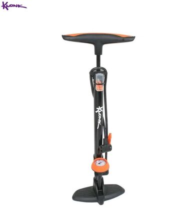 Насос KLONK напольный универсальный алюминиевый, AV/PV/DV, переходник на Presta, 530 мм, с манометром, 10750 (УТ00023698)