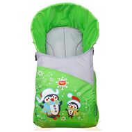 Матрасик для санок с попоной НИКА (пингвин/зеленый, СС3-1)