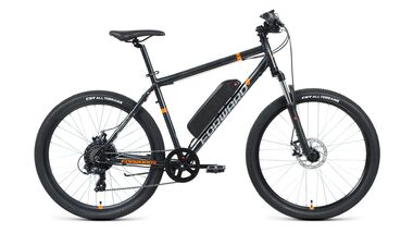 Электровелосипед FORWARD CYCLONE PLUS 26 2.0 disc 500w (26" 7 ск., 12 Ah, рост 19") 2020-2021, темно-синий, 1BKW1E167004