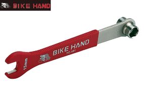Ключ велосипедный Bike Hand YC-161, ключ педальный на 15 мм, 9/16", обрезиненная сталь (Bike Hand YC-161)