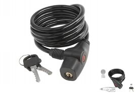 Замок противоугонный, 8 х 1200 мм, трос в пластик. оболочке, с кнопкой, 2 ключа, Golden KEY, блистер