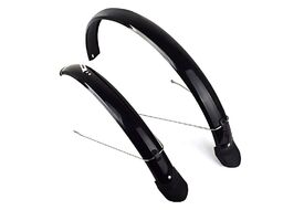 Комплект крыльев, металло-пластик, 24", ширина 60 мм, с резиновыми брызговиками (цвет черный)