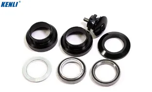 Рулевая колонка KENLI KL-B208 интегрированная безрезьбовая, размер: 1 1/8'' EC 34/30, подшипн. 41x30,15x7 мм x 45° - 2 шт., высота 29,5 мм, с якорем (черный, KL-В208)