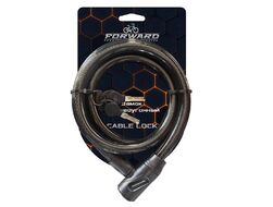 Замок противоугонный, 18 х 1500 мм, трос в пластик. оболочке, 2 ключа, RP-1253, FORWARD (черный)