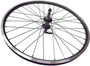 Колесо в сборе 27,5" заднее, алюминиевая втулка WZ-201RQR, 32 отв., 130 мм, V-Brake, под трещётку 6/7 ск., двустеночный обод, Forward DW (RWR270032V27)