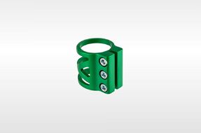 Зажим 3 болта, "KMS", для трюковых самокатов (зеленый)