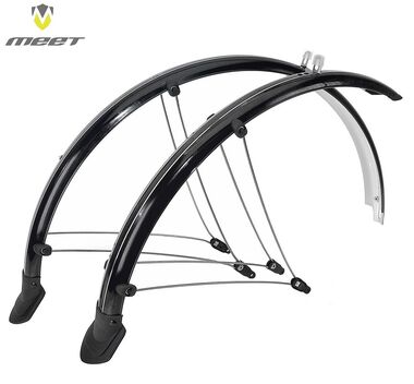Комплект крыльев MEET, углепластик, 28", ширина - 60 мм, с брызговиками (черный, RNVGD1363504)