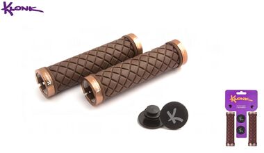 Рукоятки руля (грипсы) KLONK, 130 мм, Side Lock Alu, с барендами, KLK-11009, Brown
