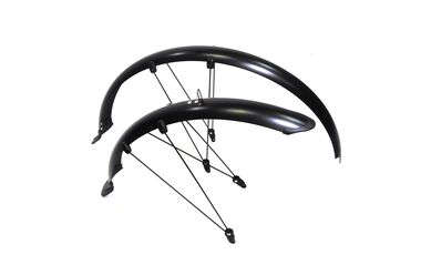 Комплект крыльев, углепластик, 26", ширина - 65 мм, с резин. брызговиками (черный, УТ00019449)