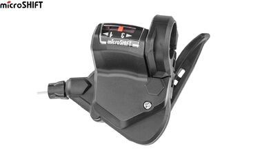 Рукоятка переключения передач левая MICROSHIFT, манетка/шифтер, 3 скор., TS38-3L (1SL200000402)