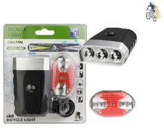 Фонари, комплект (LED перед.+зад.), QX-T0308, LED, 3/5 диодов, 4 режима работы, блистер, QIXUN