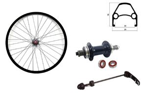 Колесо в сборе 27,5" переднее, алюминиевая втулка на промподшипниках 36 отв. под эксцентрик дисковая (накручивающийся ротор), двустеночный обод (УТ00020311)