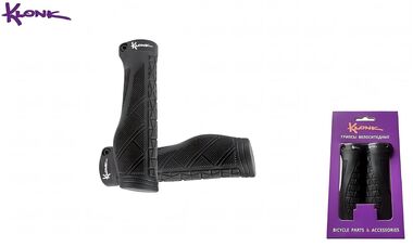 Рукоятки руля (грипсы) KLONK, 130 мм, One Side Lock, эргономичные, KLK-11001, Black