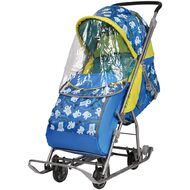Санки-коляска детские Умка 3-1 (мишки синий)