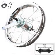 Колесо заднее 12" (стальной хромированный обод, тормозная втулка) (2000980636433)