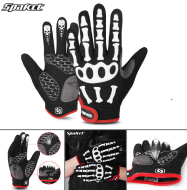 Велоперчатки SPAKCT, длинный палец, гелевые вставки, биэластичные, силикон, лайкра, размер "L" (черный/красный, FWDSPAKCTL2)