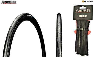 Покрышка 28 (700x28C) ALLURE, ROAD, ND, Антипрокол, Нейлон 1,5 мм, Aramid, 60 TPI, ARISUN (T050112-A901)