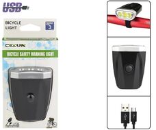 Фара передняя QX-Q05-3, 3 COB LED, 500 lumens, USB зарядка с аккумулятором 480 mAh, 4 режима работы, блистер, QIXUN