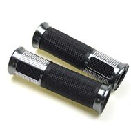 Рукоятки руля (грипсы, комплект), 130мм, с алюминиевыми наконечниками, New Vision (черный/черный)