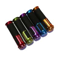 Рукоятки руля (грипсы, комплект), 130мм, с алюминиевыми наконечниками, New Vision (черный/красный)