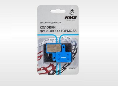 Тормозные колодки "KMS", для дискового тормоза, SHIMANO (Deore/M515/M525/M465/M475/M485/Tektro Au), Organic, на блистере #0