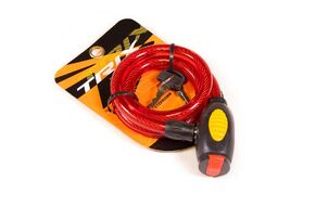 Замок противоугонный, 12 х 800 мм трос в пластик. оболочке, 2 ключа, Golden Key, блистер, GK101.110B (красный, УТ00023532)