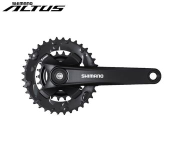 Комплект шатунов (система) SHIMANO FC-MT101-2 ALTUS, 170 мм,  9/16", SQR, 36х22T (черный)