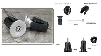 Баренды (заглушки руля), алюминиевые, SHANMASHI, пара (Titan, SHANMASHIGRAY)