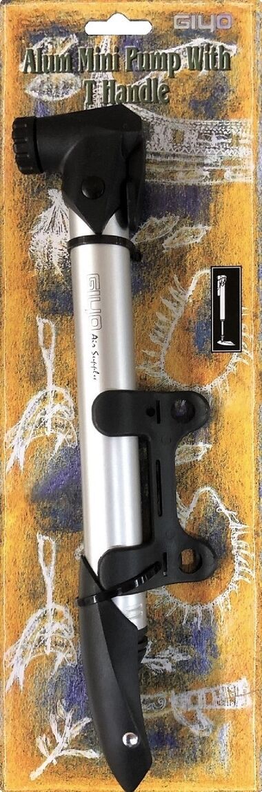 Насос компактный (ручной) GIYO, GP-09, Алюминиевый, универсальная головка AV/FV, Т-образная ручка, макс.давл. 120 psi/8 bar (GP-09)