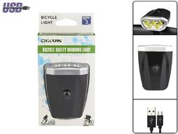 Фара передняя QX-Q05-5, 5 COB LED, 800 lumens, USB зарядка с аккумулятором 480 mAh, 4 режима работы, блистер, QIXUN (QX-Q05-5)