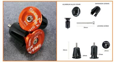 Баренды (заглушки руля), алюминиевые, SHANMASHI, пара (Orange, SHANMASHIORNG)