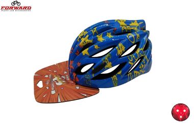 Шлем детский FORWARD, регулировка обхвата (48-56 см), 21 отв., с интегрированным задним фонарем, Blue/Multicolor, FW-G05 (УТ00032097)