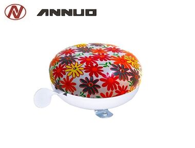 Звонок велосипедный, "Цветы", алюминиевый, D80 mm, ANNUO, L-A-26 (RNVLA2600001)